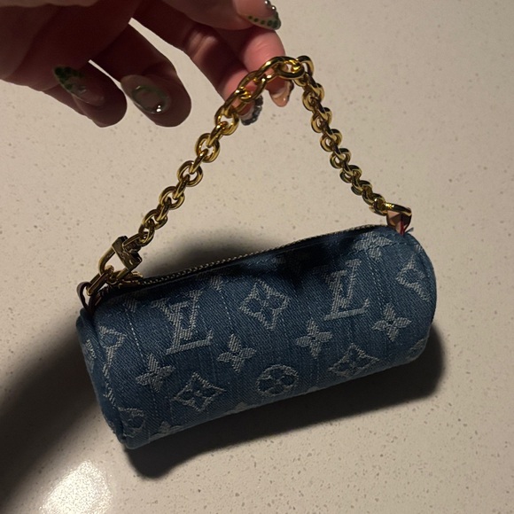 Stylish denim Blue Mini Bag with Gold Chain - Picture 1 of 1